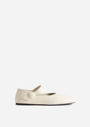 Mary Jane Ballerina Flat in Ivory - CO Collections